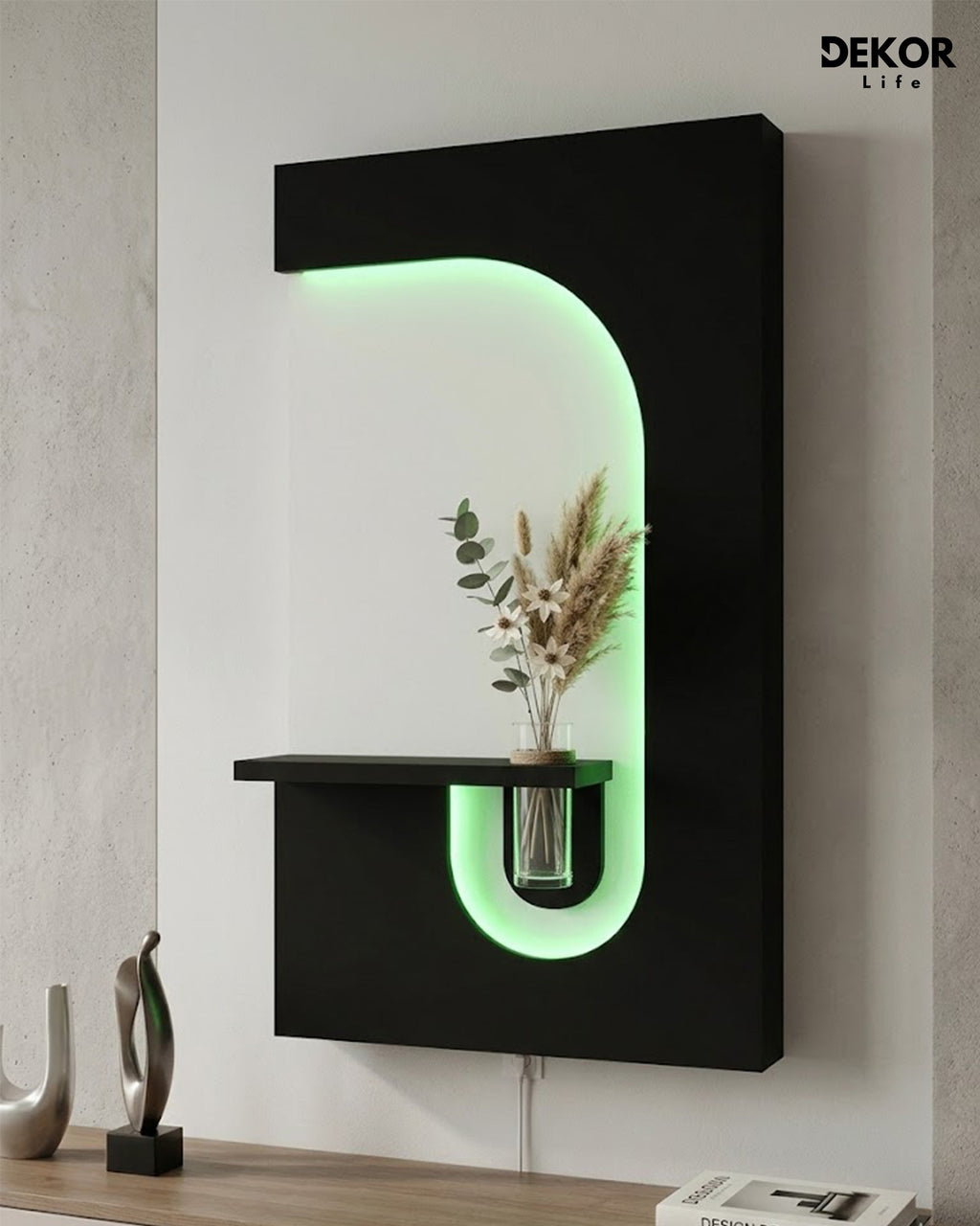 Dekorium 50x90 cm Oval LED'li Dekoratif Duvar Paneli - Gizli Aydınlatmalı - Model D043