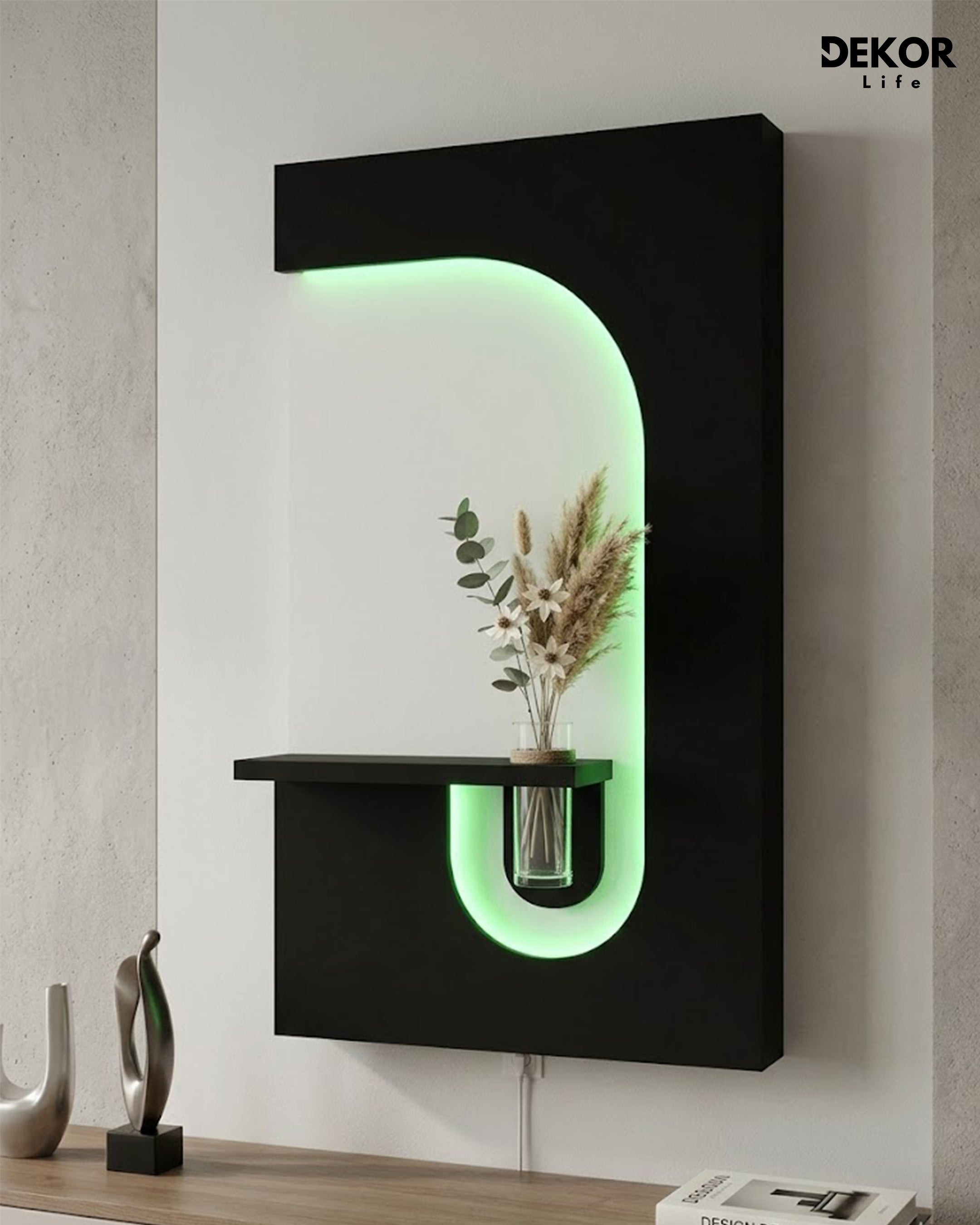Dekorium 50x90 cm Oval LED'li Dekoratif Duvar Paneli - Gizli Aydınlatmalı - Model D043
