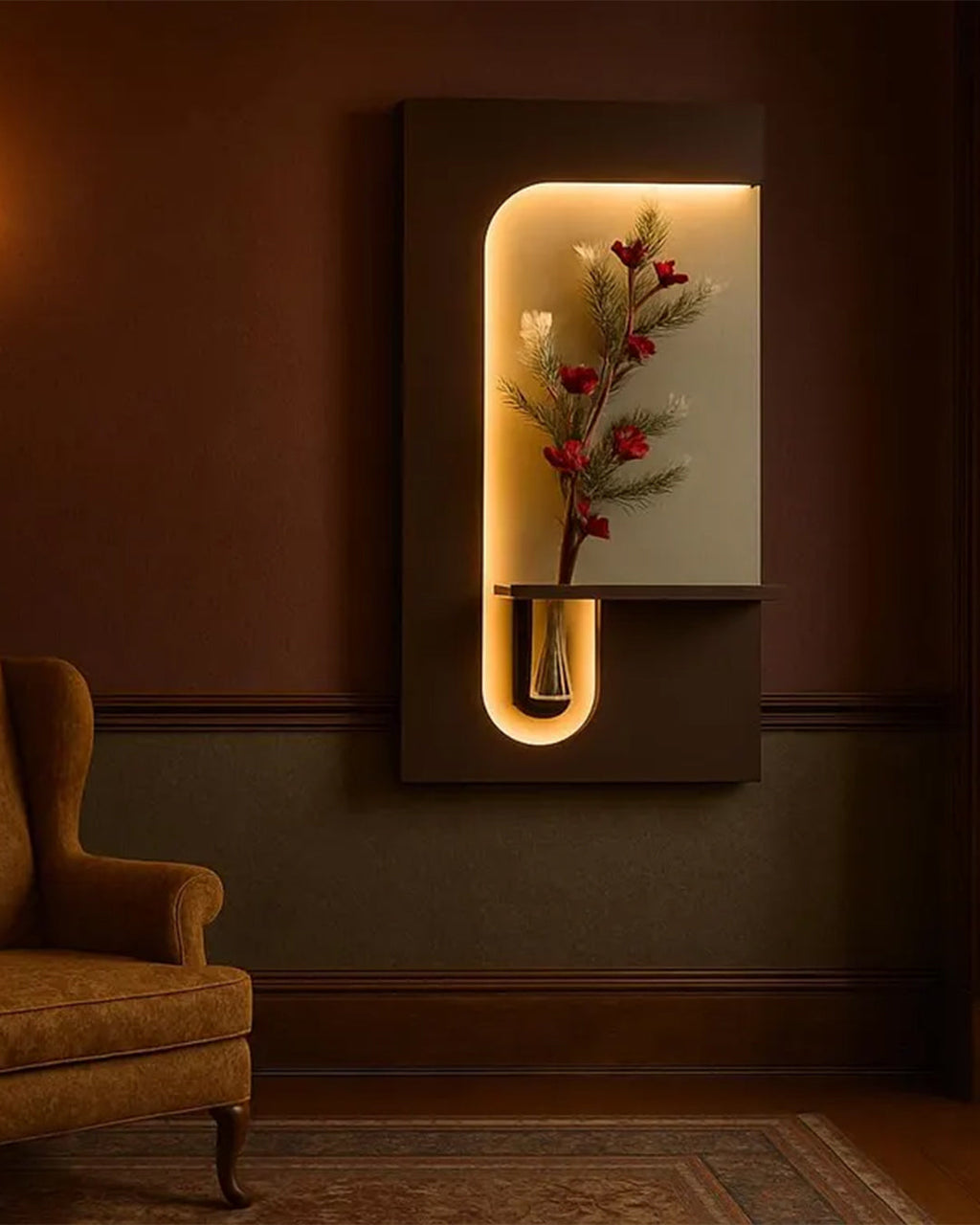 Dekorium 40x70 cm Pilli LED'li İskandinav Duvar Tablosu - Pütürlü Doku - Model D096