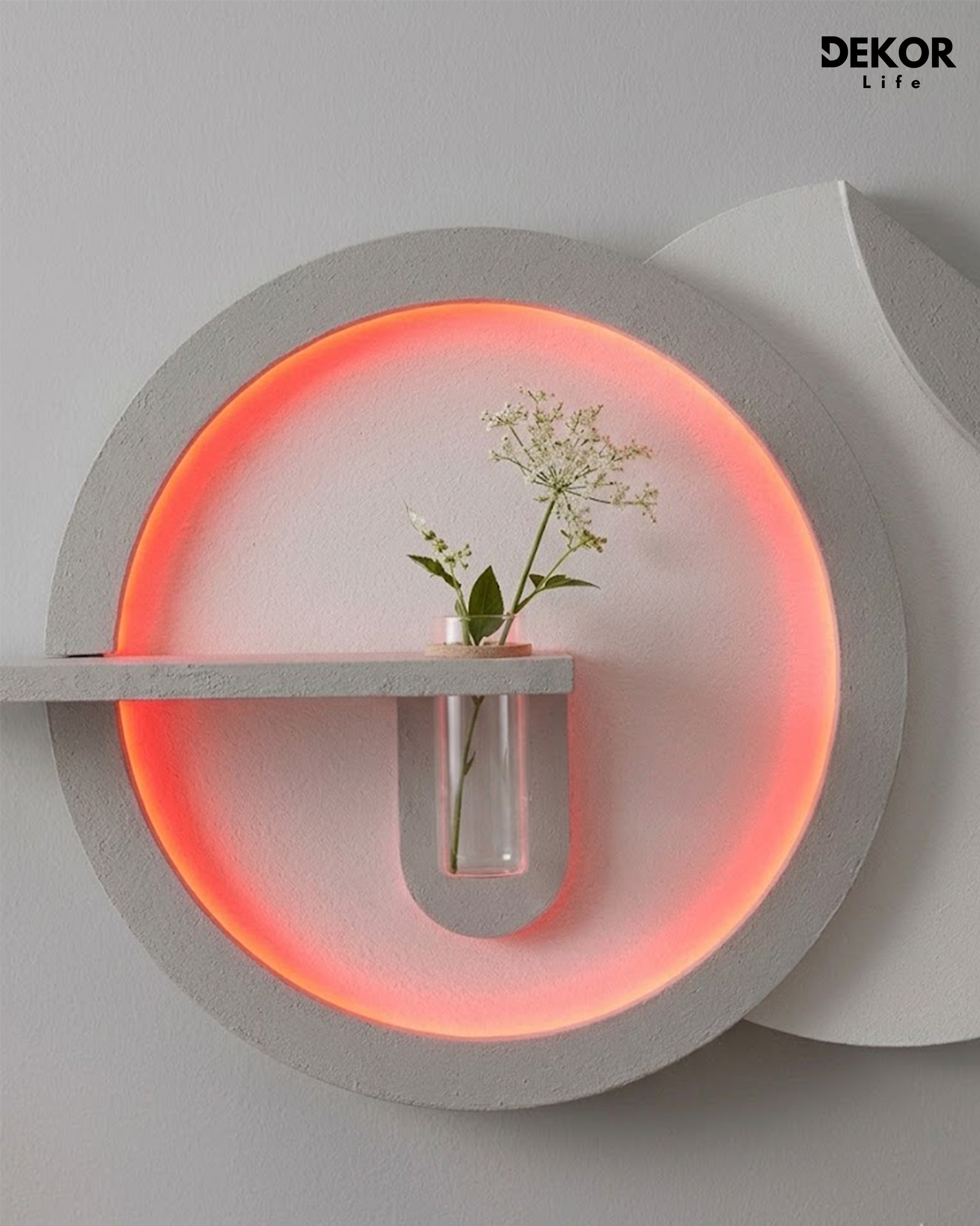Dekorium 50x85 cm Oval LED'li Dekoratif Duvar Paneli - Gizli Aydınlatmalı - Model D032