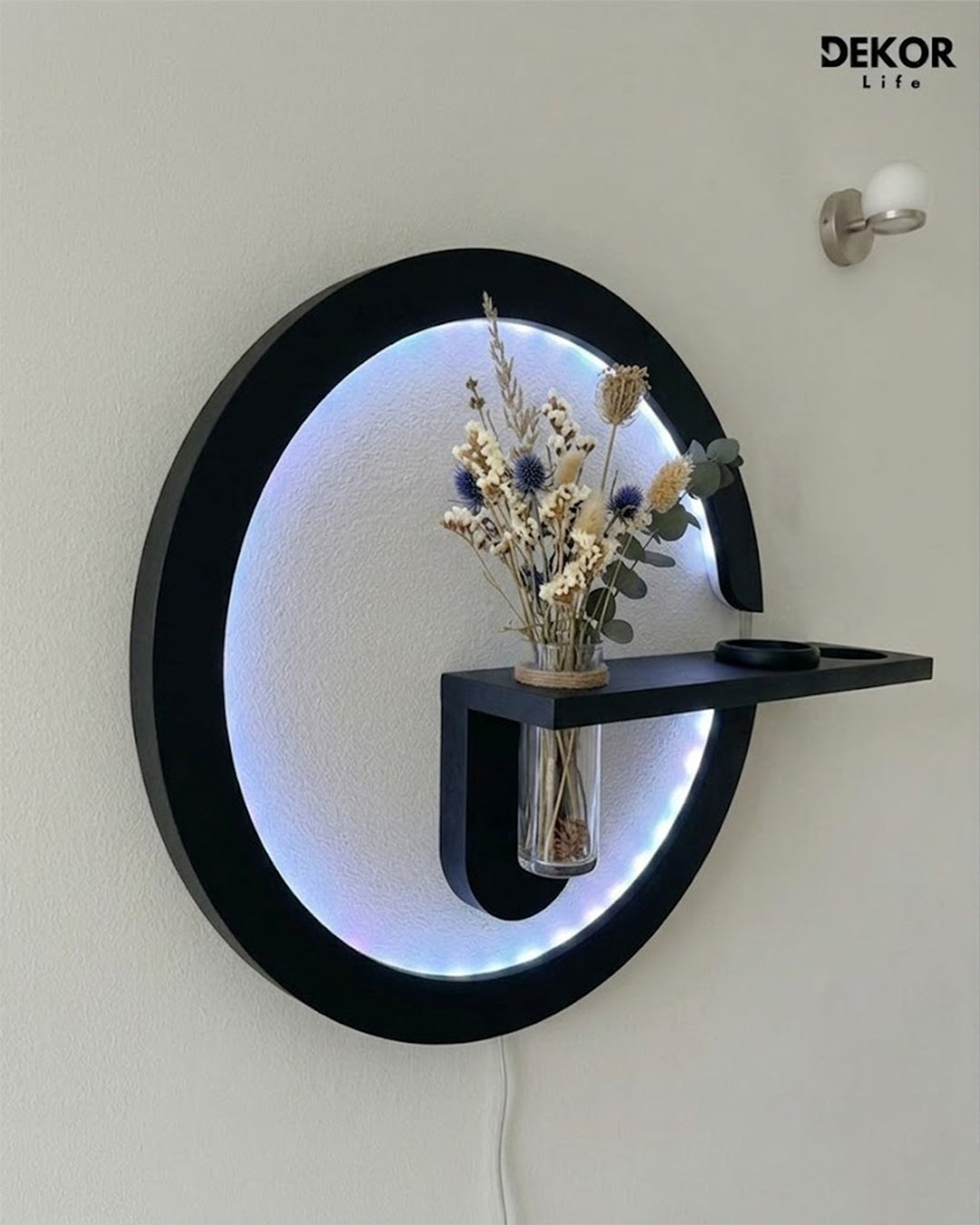 Dekorium 50x85 cm Oval LED'li Dekoratif Duvar Paneli - Gizli Aydınlatmalı - Model D034