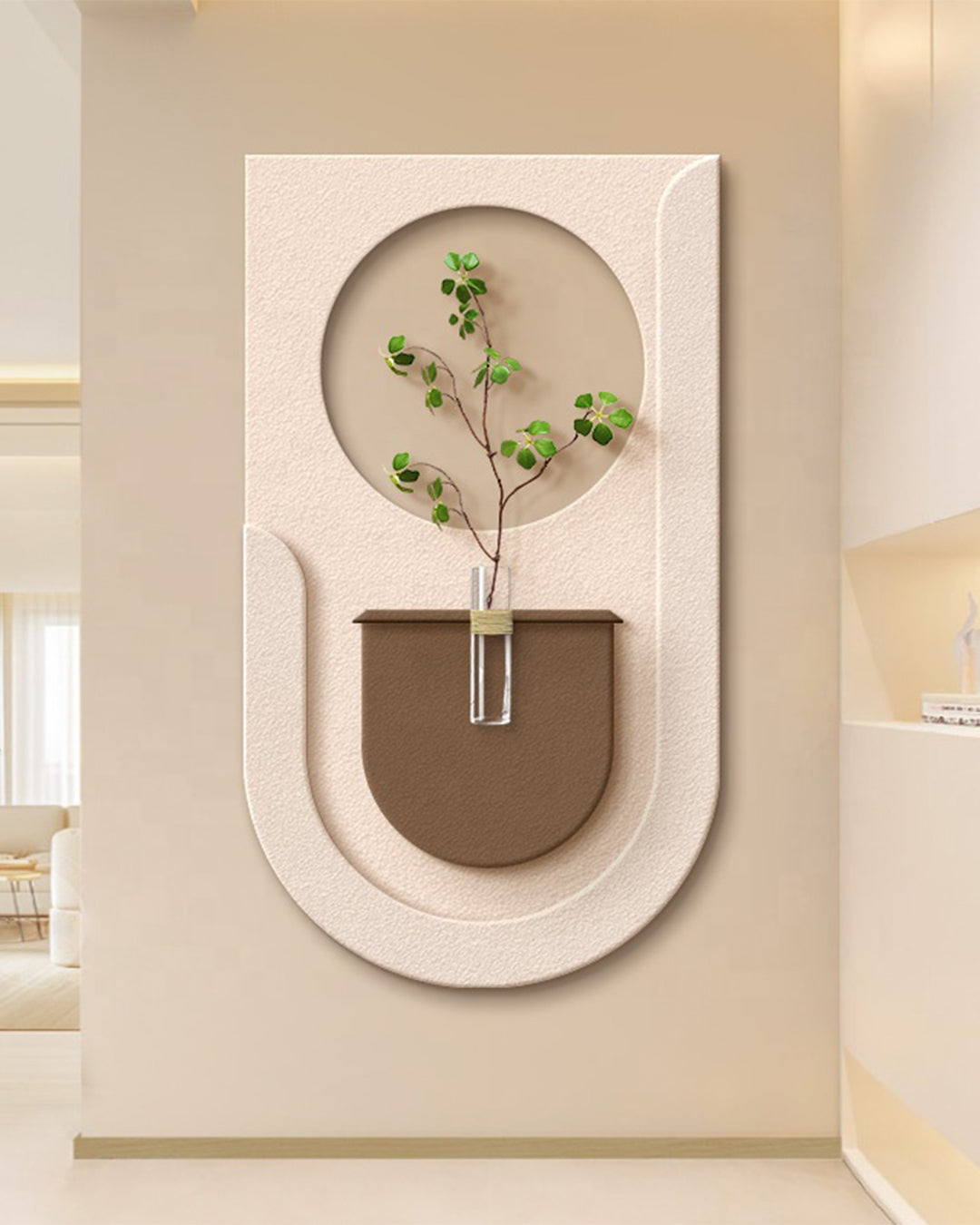 Dekorium 40x70 cm Pilli LED'li İskandinav Duvar Tablosu - Pütürlü Doku - Model D075