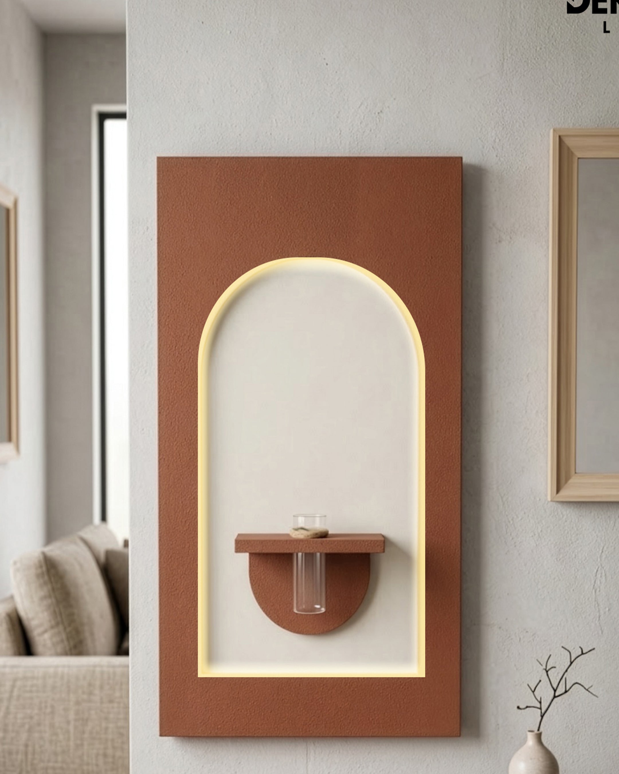Dekorium 50x90 cm Oval LED'li Dekoratif Duvar Paneli - Gizli Aydınlatmalı - Model D041