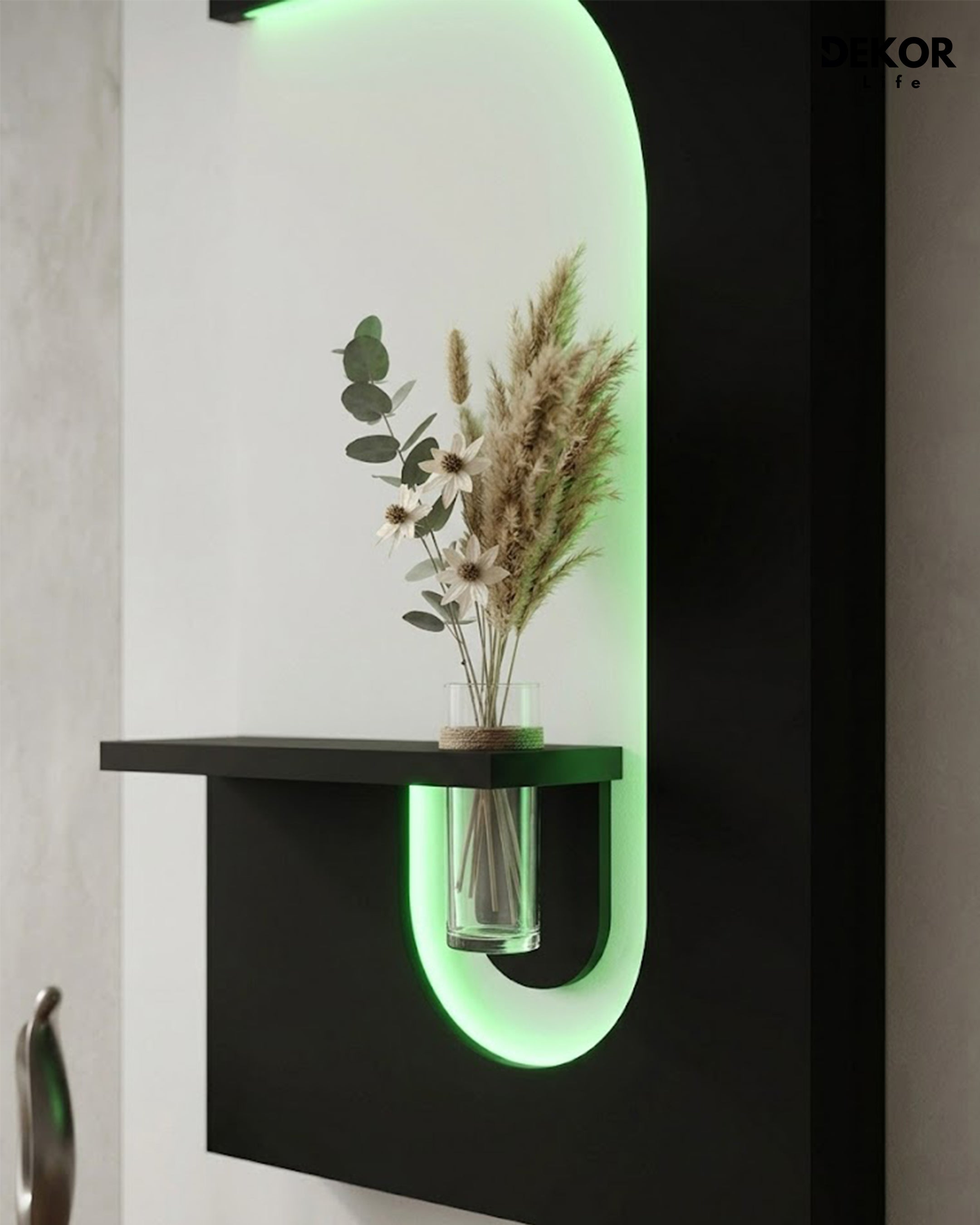 Dekorium 50x90 cm Oval LED'li Dekoratif Duvar Paneli - Gizli Aydınlatmalı - Model D043