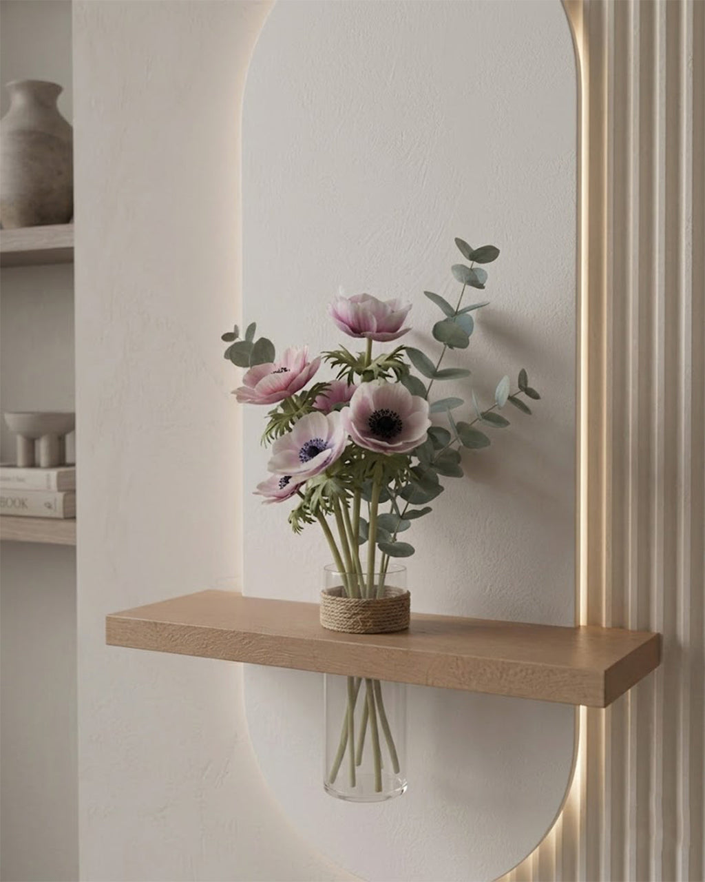 Dekorium 40x90 cm Oval LED'li Dekoratif Duvar Paneli - Gizli Aydınlatmalı - Model D014