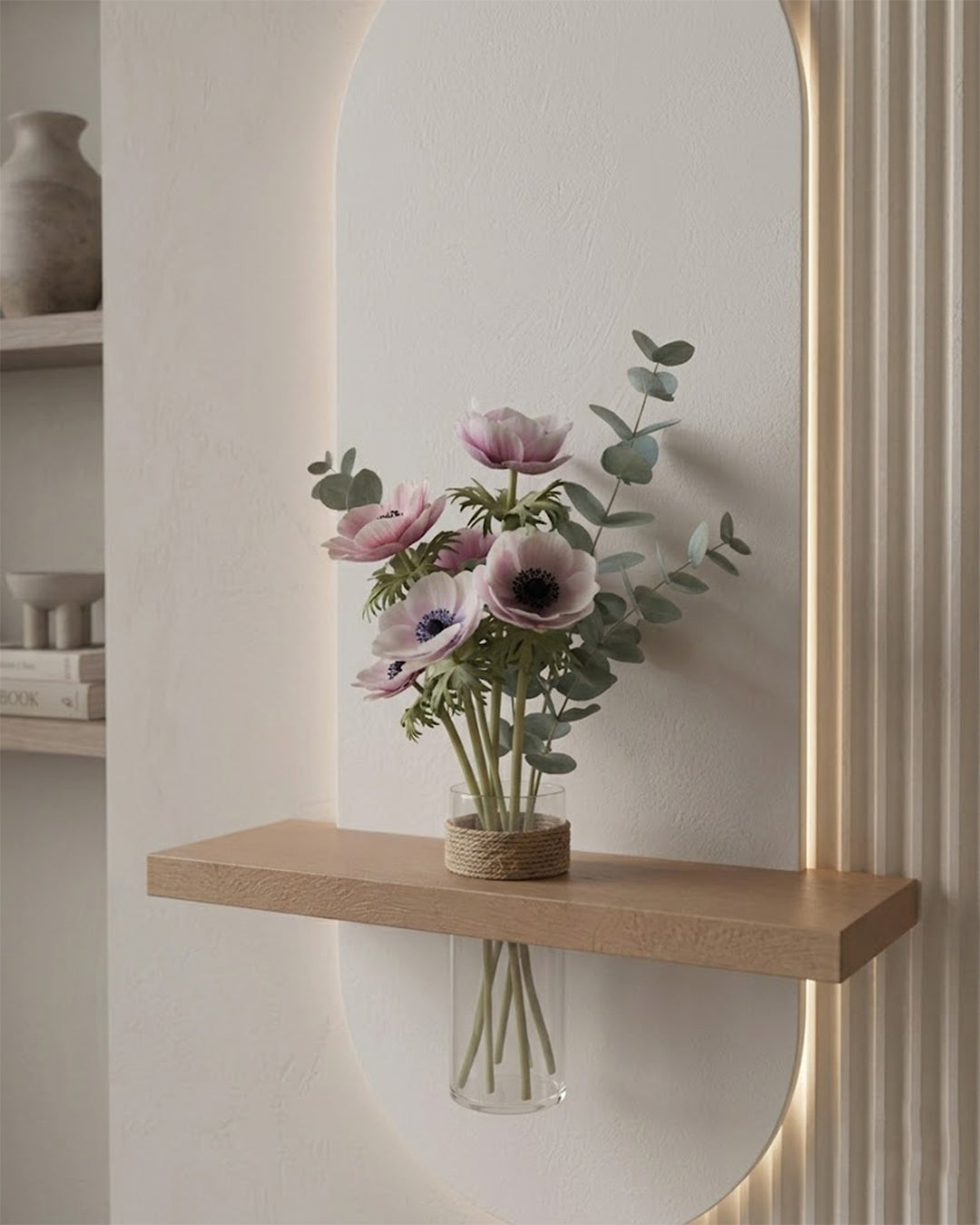 Dekorium 40x90 cm Oval LED'li Dekoratif Duvar Paneli - Gizli Aydınlatmalı - Model D014