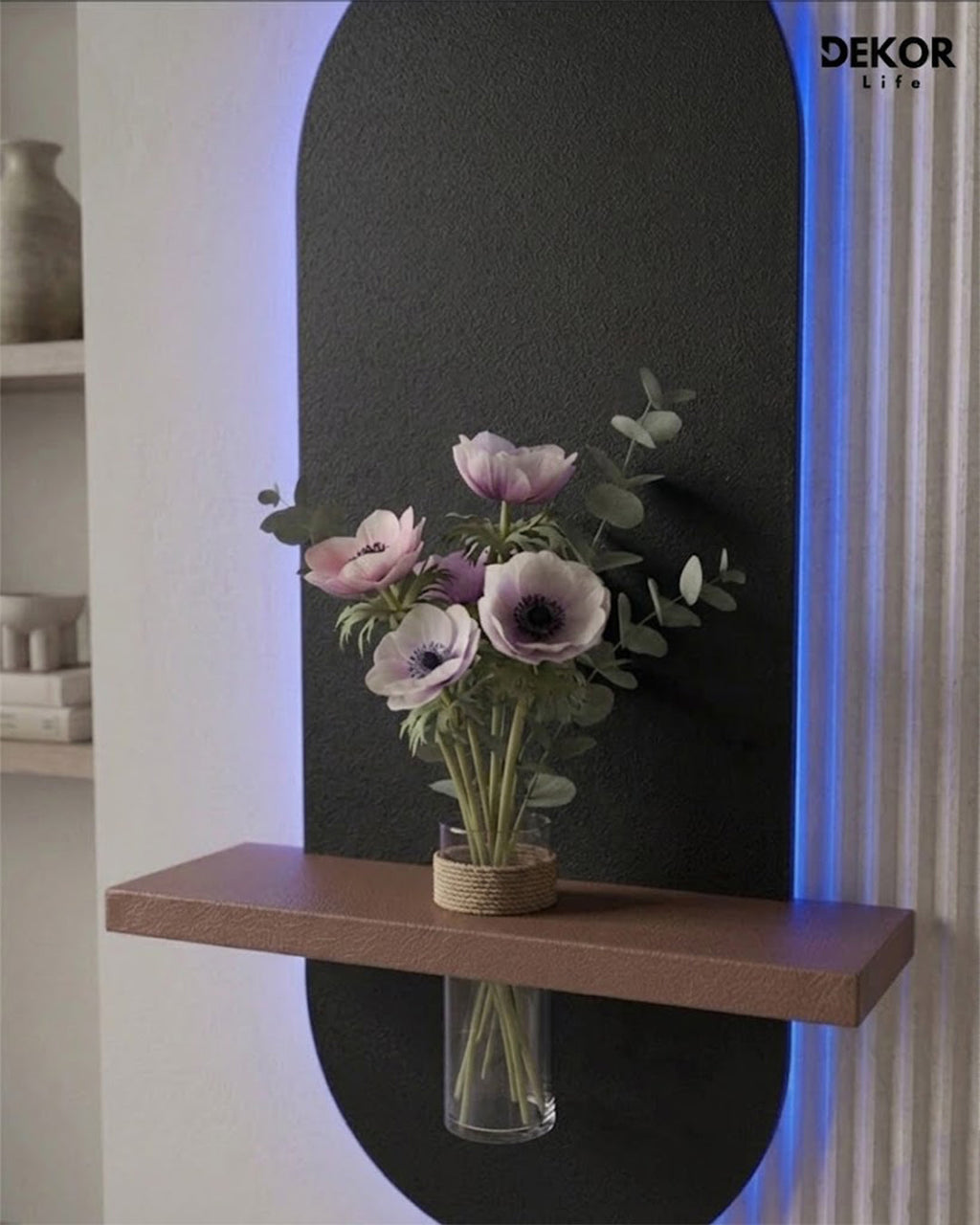 Dekorium 40x90 cm Oval LED'li Dekoratif Duvar Paneli - Gizli Aydınlatmalı - Model D011
