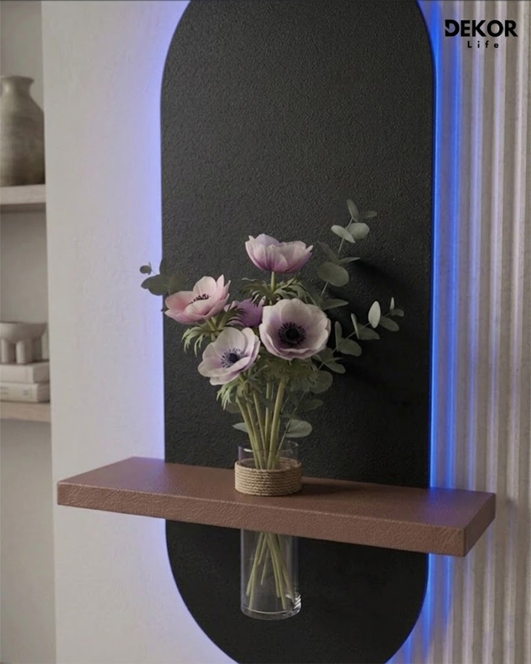 Dekorium 40x90 cm Oval LED'li Dekoratif Duvar Paneli - Gizli Aydınlatmalı - Model D011