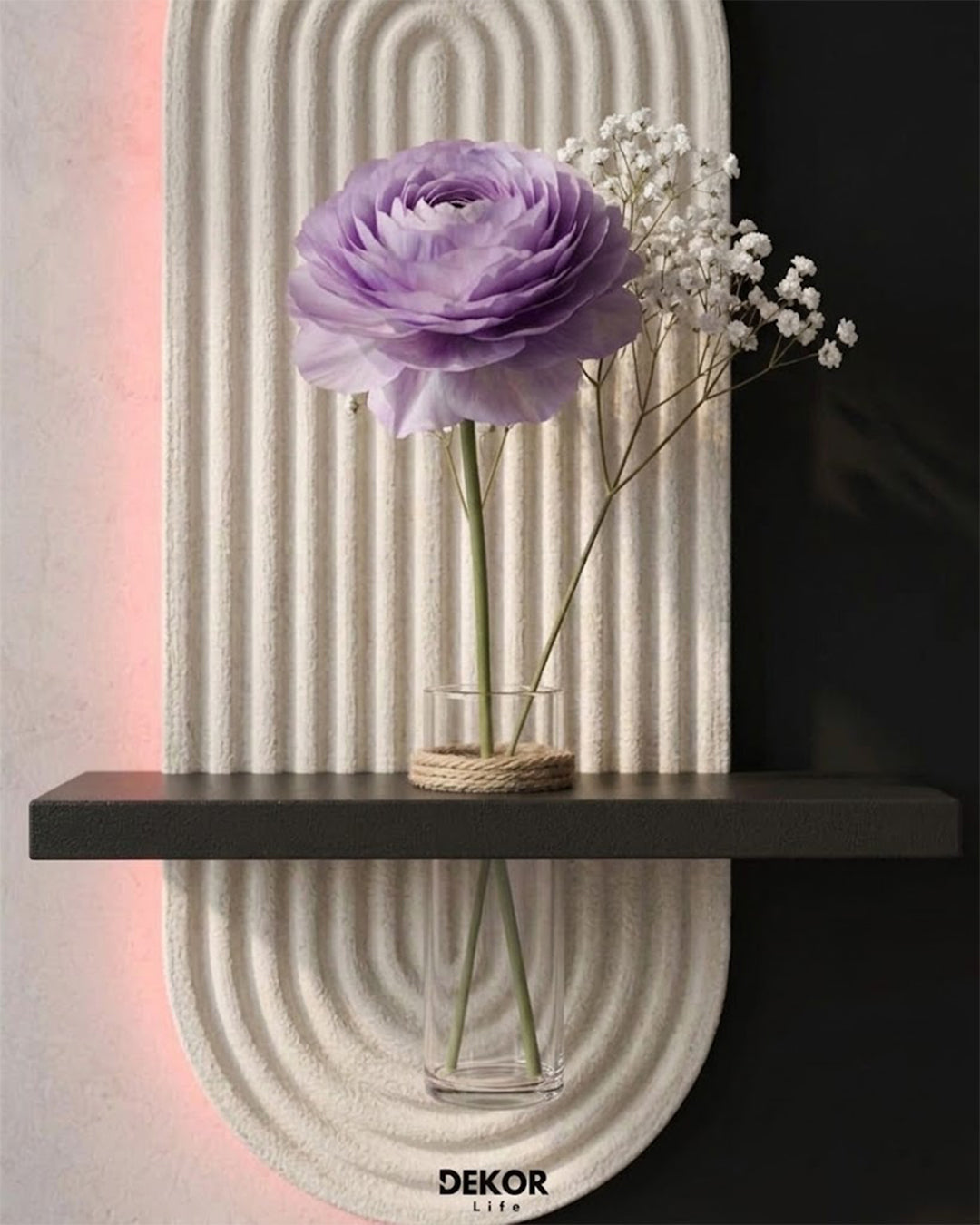 Dekorium 40x90 cm Oval LED'li Dekoratif Duvar Paneli - Gizli Aydınlatmalı - Model D019