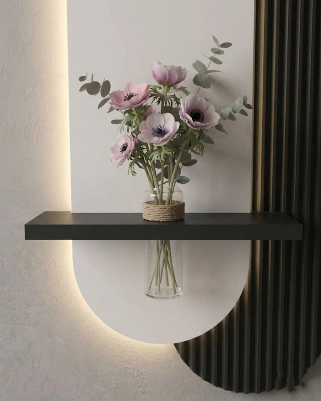 Dekorium 40x90 cm Oval LED'li Dekoratif Duvar Paneli - Gizli Aydınlatmalı - Model D005