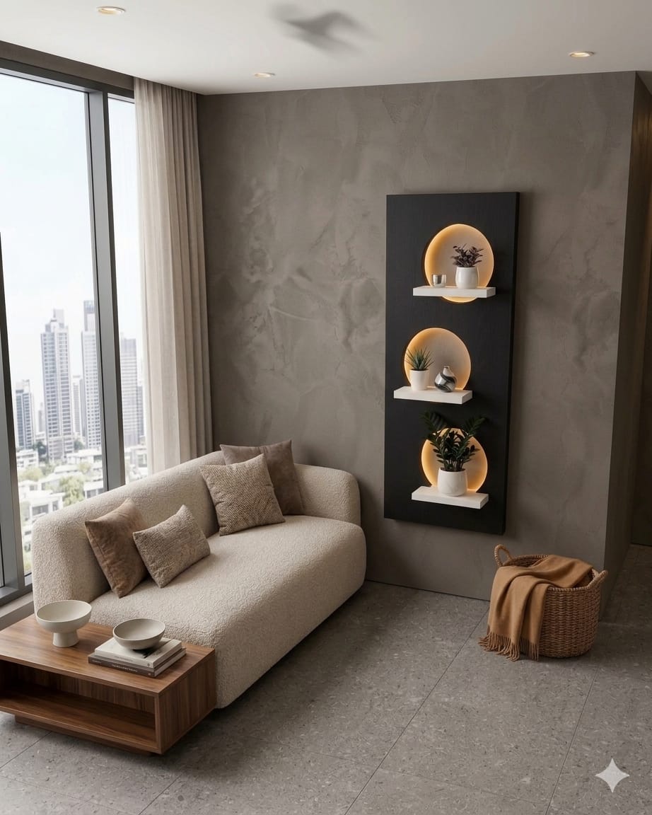 Dekorium 50x120 cm Oval LED'li Dekoratif Duvar Paneli - Gizli Aydınlatmalı - Model D022