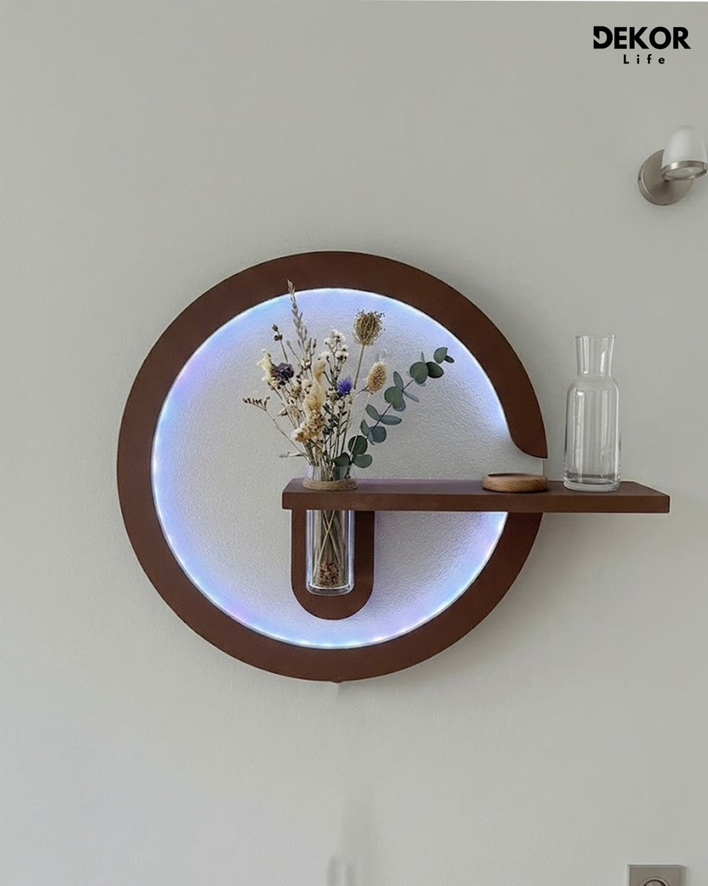 Dekorium 50x50 cm Oval LED'li Dekoratif Duvar Paneli - Gizli Aydınlatmalı - Model D027