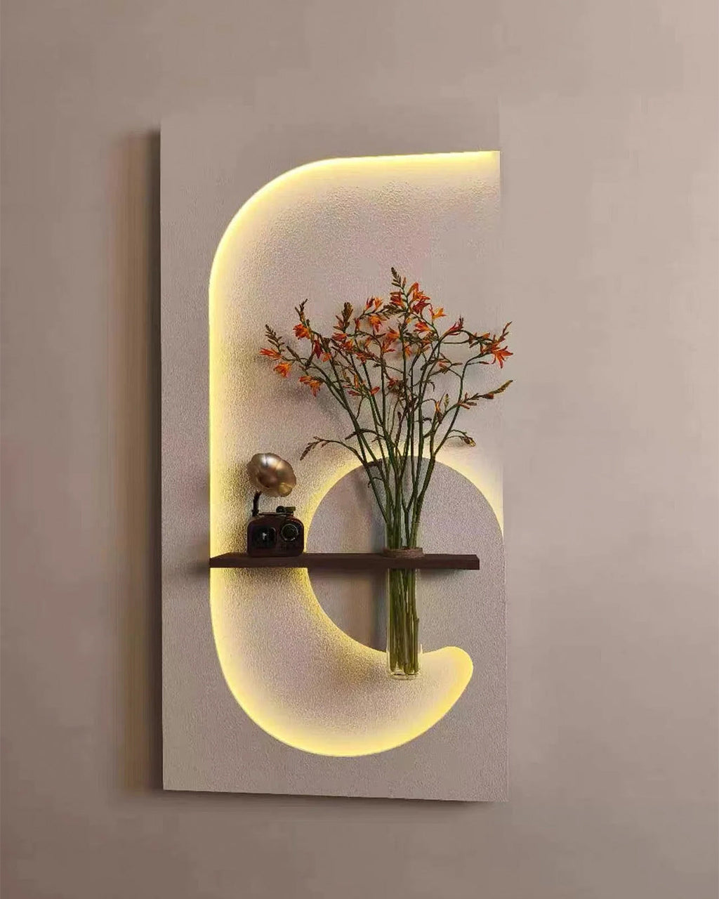 Dekorium 40x70 cm Pilli LED'li İskandinav Duvar Tablosu - Pütürlü Doku - Model D076
