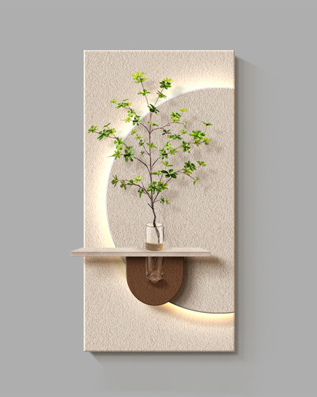Dekorium 40x70 cm Pilli LED'li İskandinav Duvar Tablosu - Pütürlü Doku - Model D081