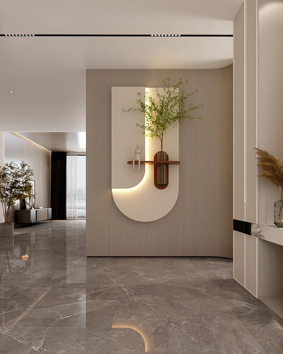 Dekorium 40x70 cm Pilli LED'li İskandinav Duvar Tablosu - Pütürlü Doku - Model D079