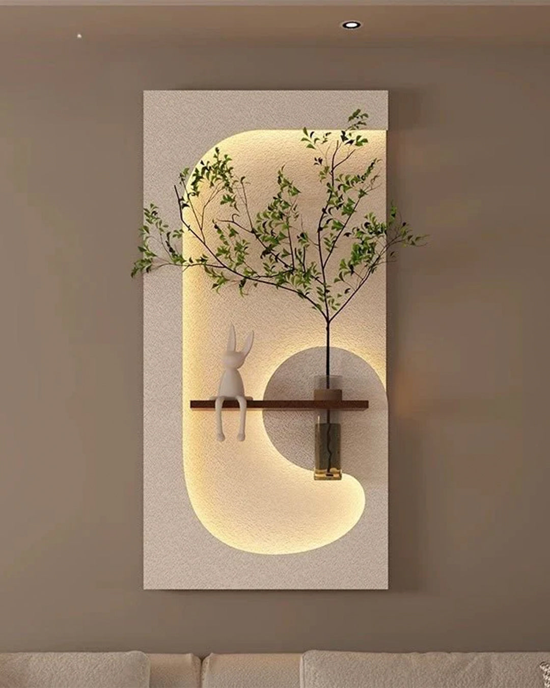 Dekorium 40x70 cm Pilli LED'li İskandinav Duvar Tablosu - Pütürlü Doku - Model D076