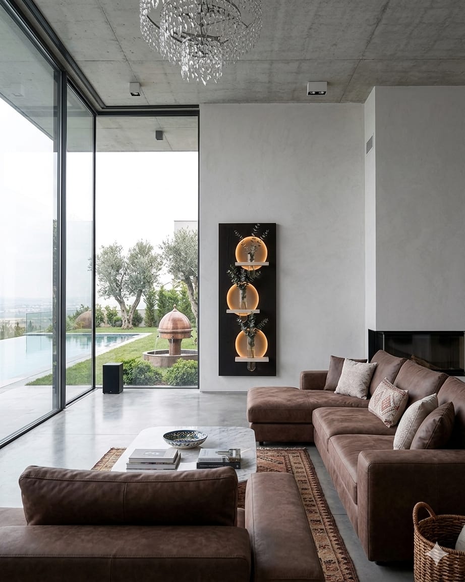 Dekorium 50x120 cm Oval LED'li Dekoratif Duvar Paneli - Gizli Aydınlatmalı - Model D024