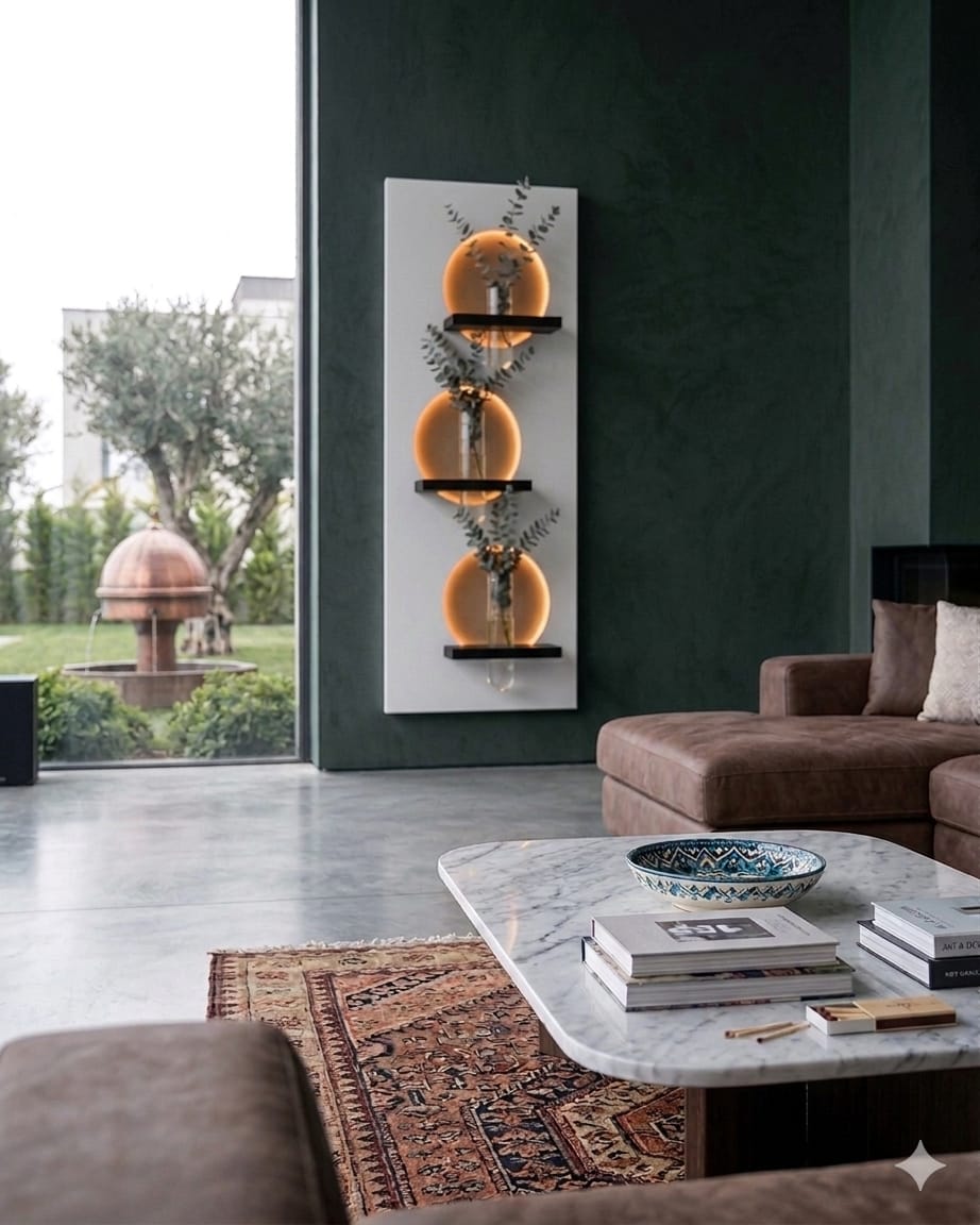 Dekorium 50x120 cm Oval LED'li Dekoratif Duvar Paneli - Gizli Aydınlatmalı - Model D025