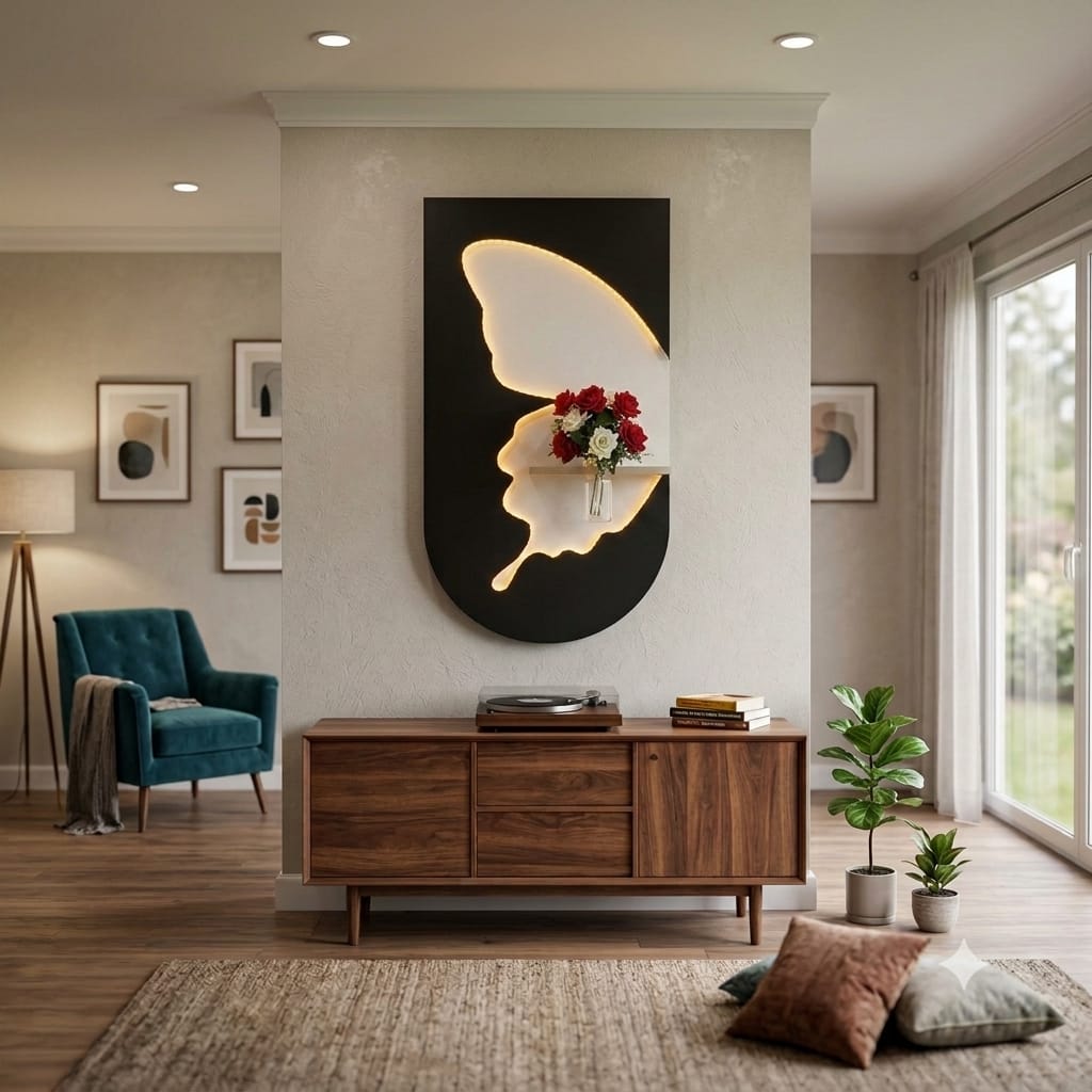 Dekorium 50x90 cm Oval LED'li Dekoratif Duvar Paneli - Gizli Aydınlatmalı - Model D065