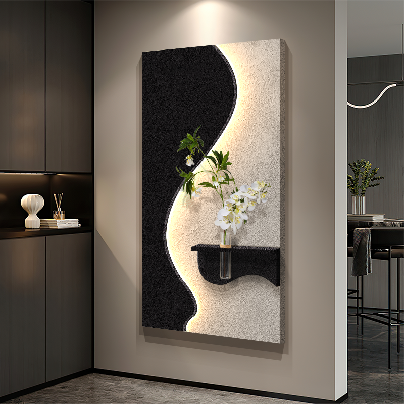 Dekorium 40x70 cm Pilli LED'li İskandinav Duvar Tablosu - Pütürlü Doku - Model D100
