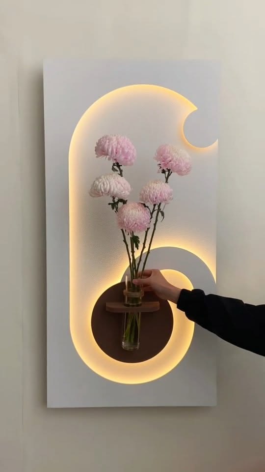 Dekorium 40x70 cm Pilli LED'li İskandinav Duvar Tablosu - Pütürlü Doku - Model D104
