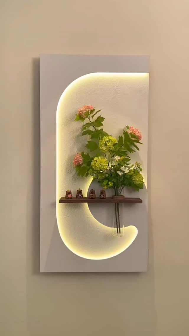 Dekorium 40x70 cm Pilli LED'li İskandinav Duvar Tablosu - Pütürlü Doku - Model D103