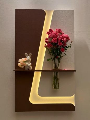 Dekorium 40x70 cm Pilli LED'li İskandinav Duvar Tablosu - Pütürlü Doku - Model D106