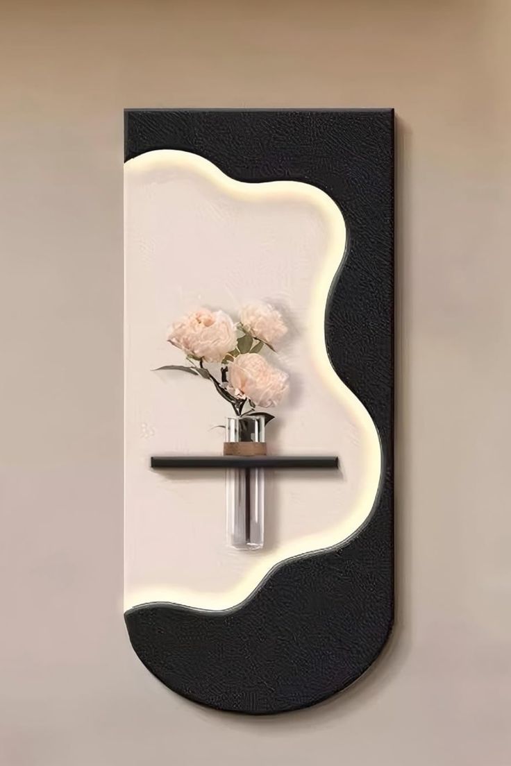 Dekorium 40x70 cm Pilli LED'li İskandinav Duvar Tablosu - Pütürlü Doku - Model D109