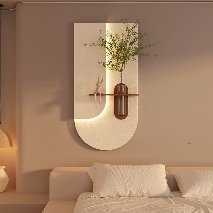 Dekorium 40x70 cm Pilli LED'li İskandinav Duvar Tablosu - Pütürlü Doku - Model D113