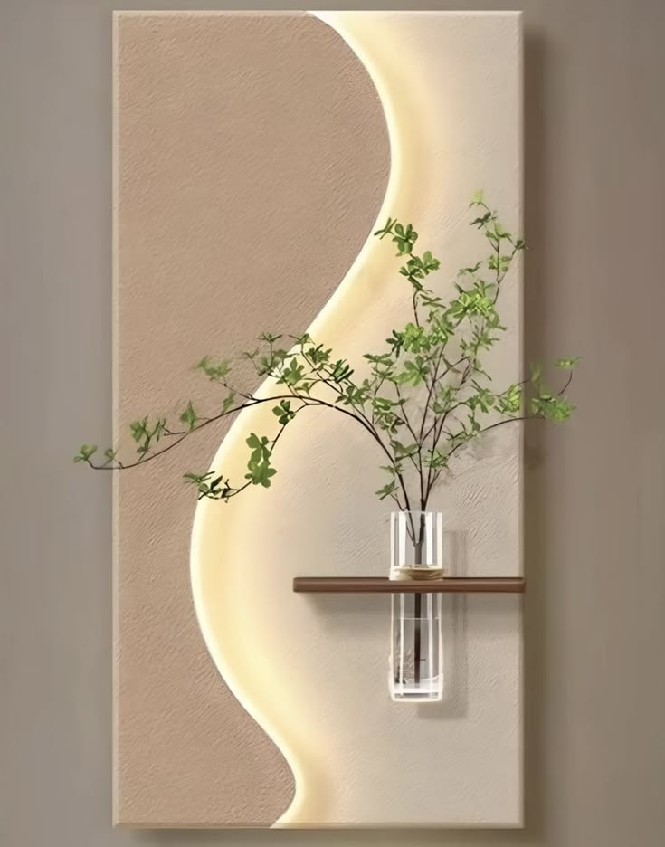 Dekorium 40x70 cm Pilli LED'li İskandinav Duvar Tablosu - Pütürlü Doku - Model D112