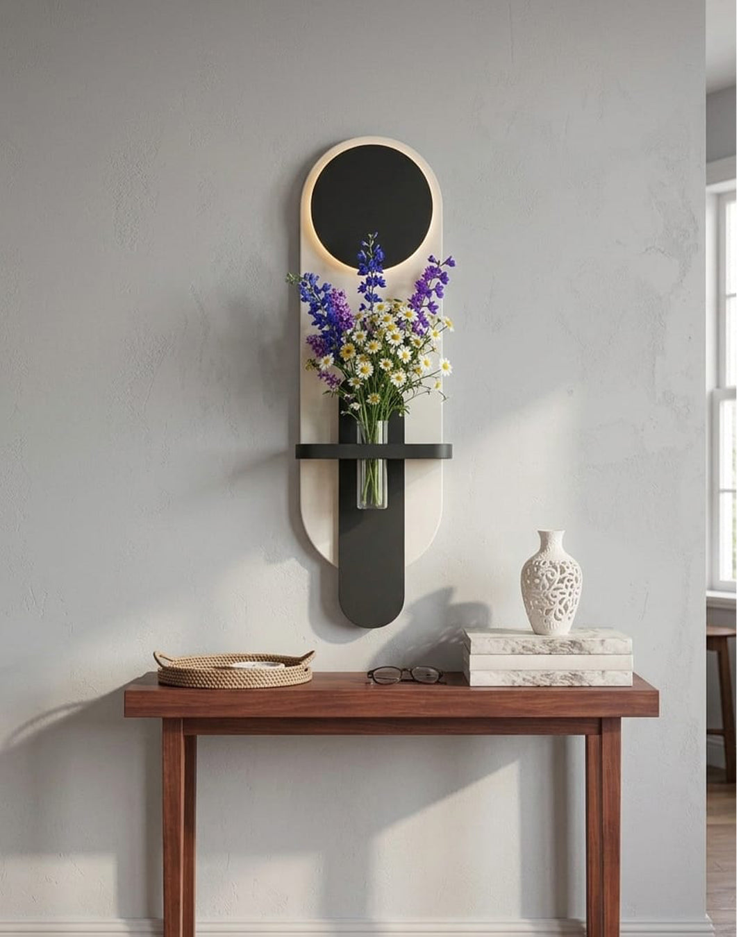 Dekorium 85x30 cm Pilli LED'li İskandinav Duvar Tablosu - Pütürlü Doku - Model D129