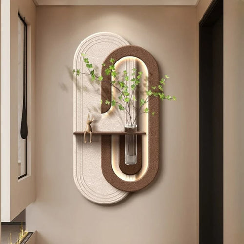 Dekor Fark 40x70 cm Pilli LED'li İskandinav Duvar Tablosu - Pütürlü Doku - Model D124